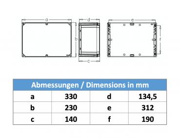 Preview: Aluminium-Gehäuse 230x330x140mm